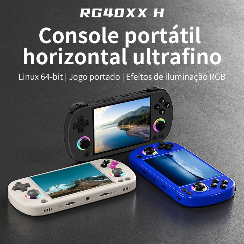 ANBERNIC RG40XX H Console De Jogo Portátil 4.0 Polegadas Suporte De Joystick De Tela IPS 5g WiFi Bluetooth RGB Iluminação Retro Vídeo Game