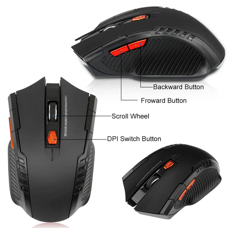 2.4GHz Wireless Mouse Optical Mice Mouse Gaming with USB Receiver Gamer 2000DPI 6 Buttons Mouse For Computer Laptop Accessories